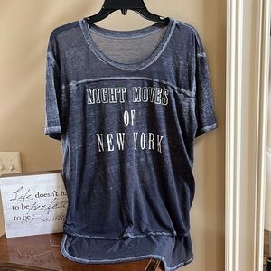 Night Moves of New York Charcoal Top Wrap High Low Shirt Womens Small